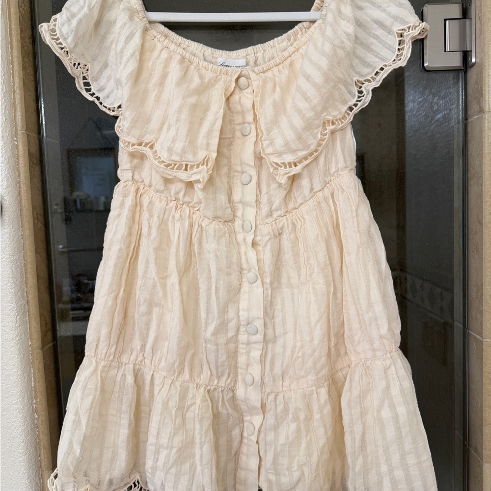 Lovers + Friends Cream Off-Shoulder Ruffle Dress